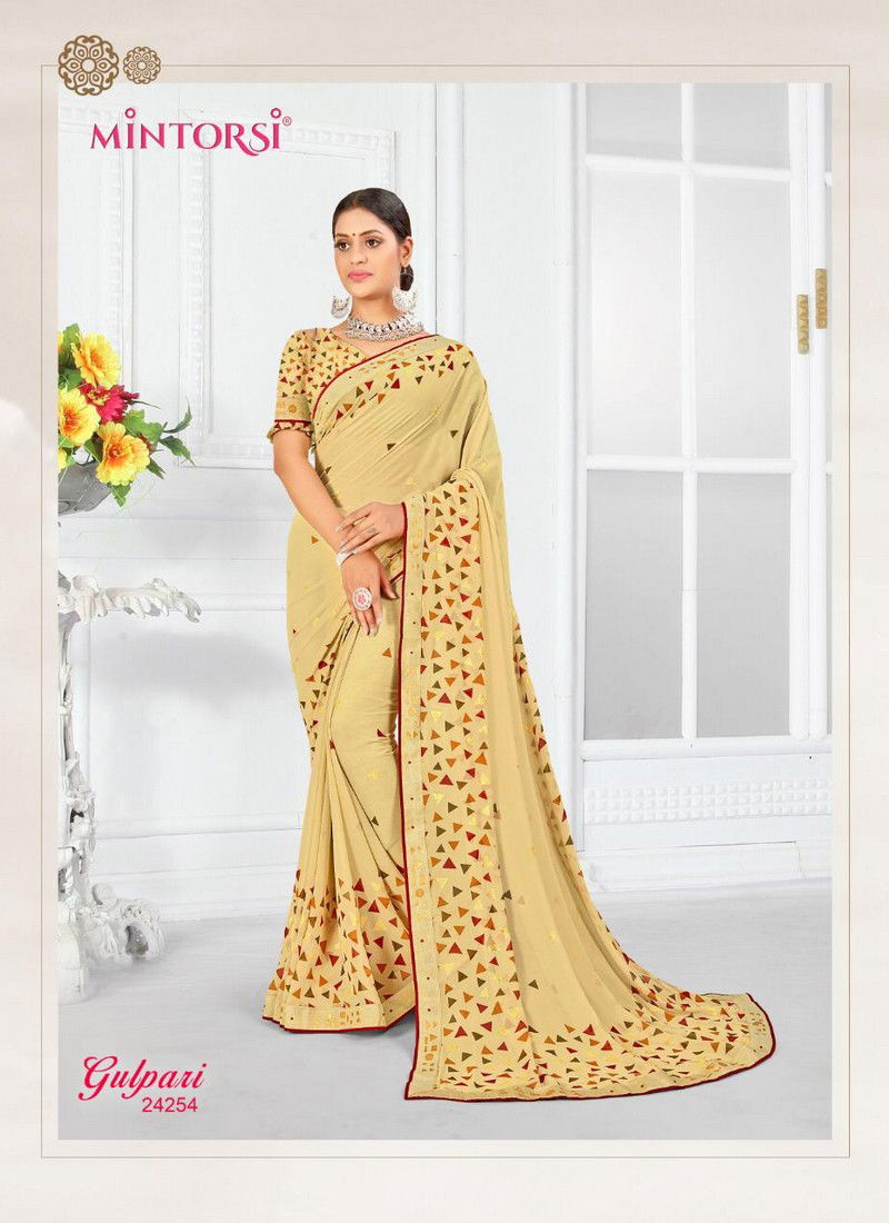 MINTORSI GULPARI Latest Fancy Designer Festive Wear Weightless With Exclusive Mill Foil And Hand Table Border Saree Collection